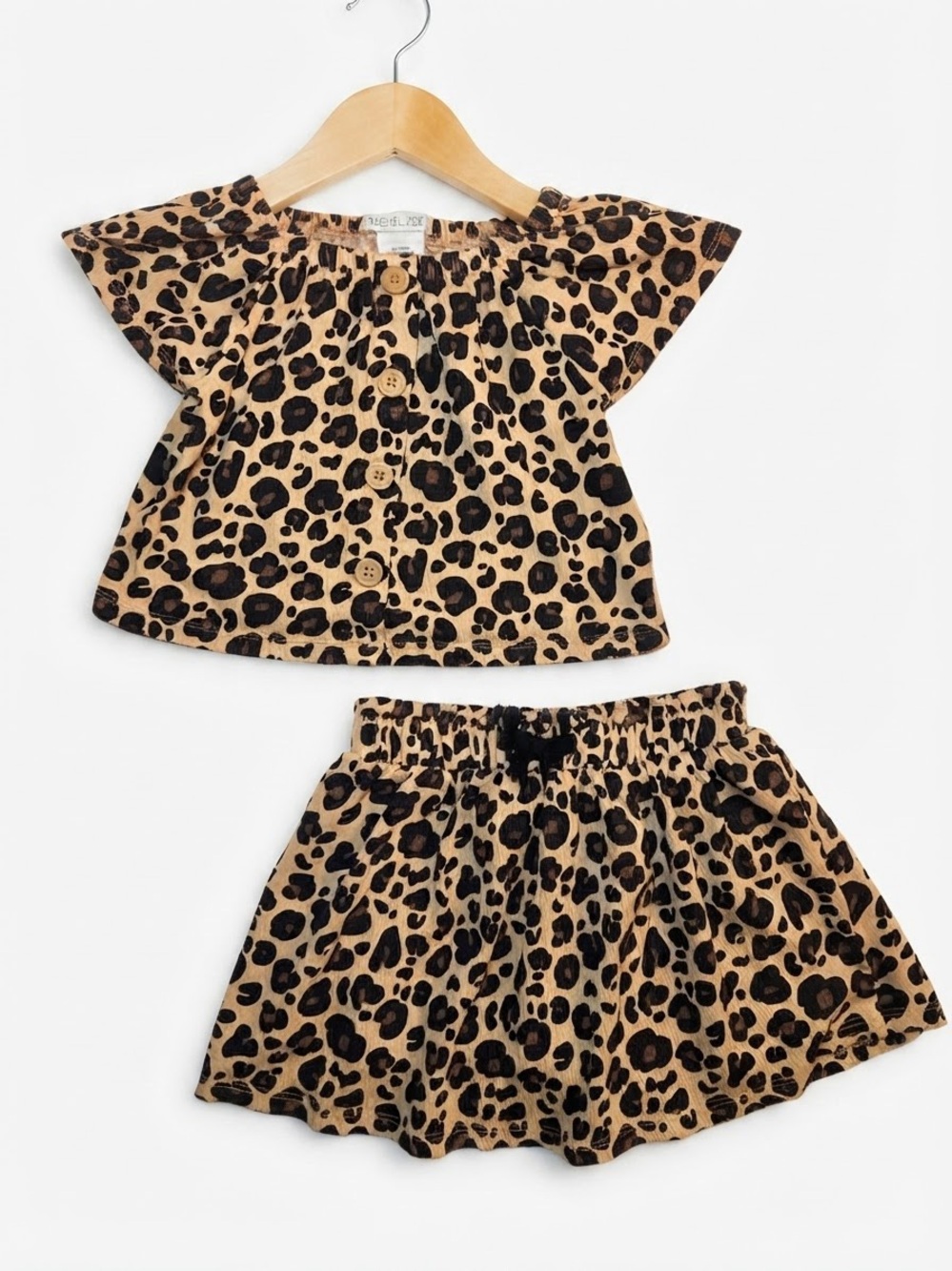 Rachel Zoe Girls Leopard Print Two-Piece Skort Set Size 4